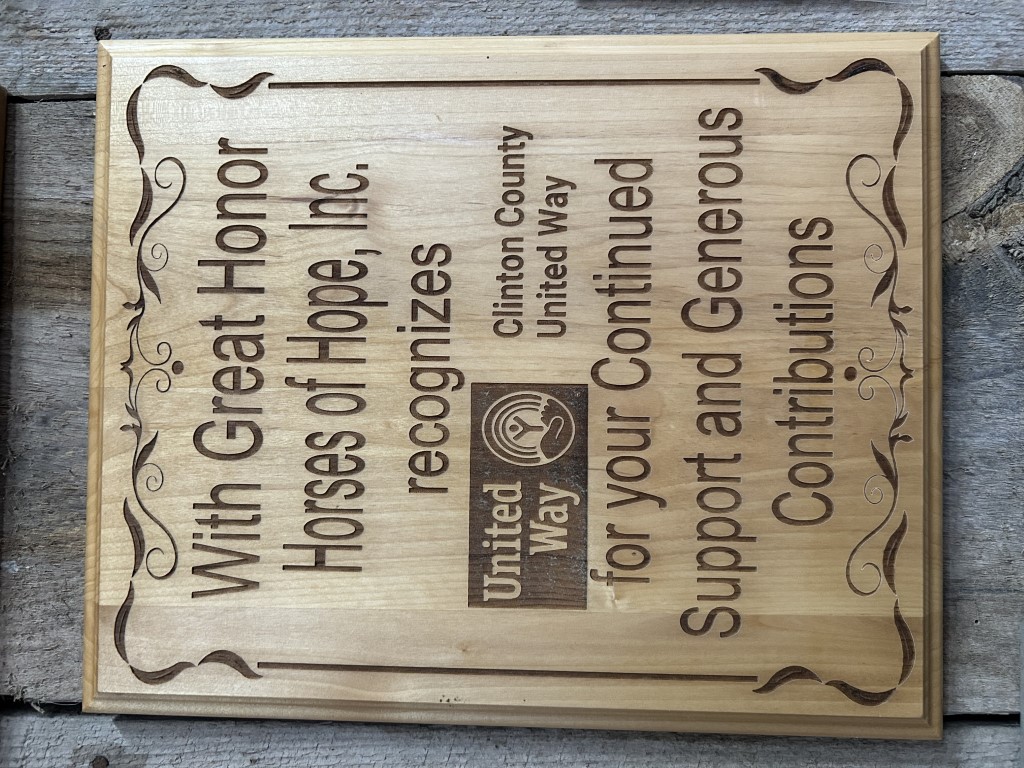United Way Support Plaque